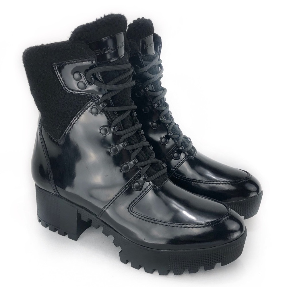 KENDALL + KYLIE Black Paxton Lace Up Combat Boots!